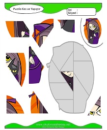 Puzzle Kes Yapıştır Çalışma Sayfaları